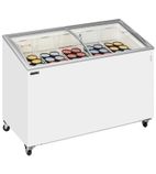 IC400SCEB 352 Ltr White Display Chest Freezer With Curved Glass Lid