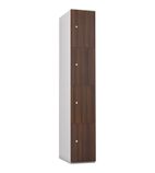 DE688-EL Four Door Electronic Combination Lock Locker Walnut Finish
