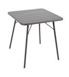 CS730 Square Slatted Steel Table Grey 700mm