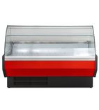 SIGMA25C 2525mm Wide Curved Glass Fresh Meat Serve Over Counter Display Fridge