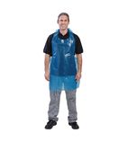 Image of A305 Disposable Polythene Bib Aprons 14.5 Micron Blue (Pack of 100)