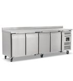 HBC4 553 Ltr 4 Door Stainless Steel Refrigerated Prep Counter With Upstand