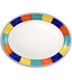 New Horizons M836 Chequered Border Oval Platters 305mm