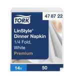 Image of LinStyle JM898 Dinner Napkins White 1/4 Fold (Pack of 14 x 50)