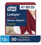 Premium Linstyle DP183 Dinner Napkin Burgundy 1/4 Fold (Pack of 12 x 50)