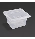 GJ526 Polypropylene 1/6 Gastronorm Container with Lid 100mm (Pack of 4)