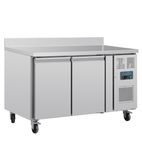 U-Series DL914 Medium Duty 282 Ltr 2 Door Stainless Steel Refrigerated Prep Counter With Upstand