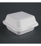 DW247 Bagasse Burger Boxes with Bottom Ridges 153mm (Pack of 500)