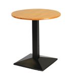Image of FT500 Turin Metal Base Pedestal Round Table with Soft Oak Top 700mm