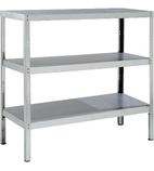 Stainless Steel Storage Racks with 3 Solid Shelves and Adjustable Feet