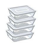 FS360 Batch Cooking Cook & Freeze Food Storage Glass Containers Set Of 4 1.5 Ltr
