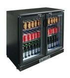 G-Series CB930 223 Ltr Undercounter Double Hinged Glass Door Black Back Bar Bottle Cooler