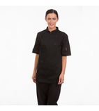 Q2064-M Ladies Short Sleeve Chefs Jacket Black