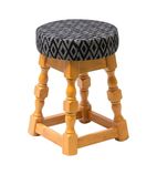 FT468 Classic Soft Oak Low Bar Stool with Black Diamond Seat (Pack of 2)