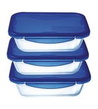 FS361 Batch Cooking Cook & Go Food Storage Glass Containers Set of 3 0.8 ml