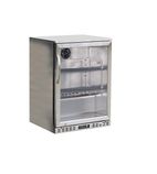 HEG573 138 Ltr Undercounter Single Glass Door Stainless Steel Back Bar Bottle Cooler