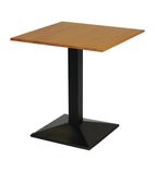 Image of FT502 Turin Metal Base Pedestal Square Table with Soft Oak Top 700x700mm