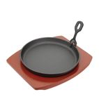 Image of CC311 Cast Iron Round Sizzler with Wooden Stand