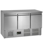 GS365ST 400 Ltr 3 Door Stainless Steel Refrigerated Prep Counter