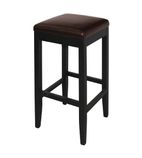GG649 Faux Leather High Bar Stools Dark Brown (Pack of 2)