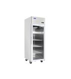 YCF9407GR 410 Ltr Upright Single Glass Door Stainless Steel Display Freezer