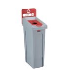 DY088 Slim Jim Cans Recycling Station Red 87Ltr