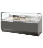 SUPER CAPRI18 18 x Napoli Pan Stainless Steel Flat Glass Ice Cream Display Freezer