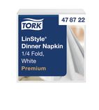 Image of LinStyle® JM898 Dinner Napkins White 1-Ply 1/4 Fold (Pack of 14)