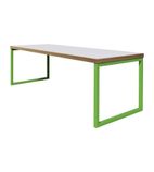 Dining Table White with Green Frame 6ft - DM651