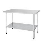 T377 1500w x 600d mm Stainless Steel Centre Table with One Undershelf