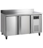 CK7210 Medium Duty 282 Ltr 2 Door Stainless Steel Refrigerated Prep Counter With Upstand