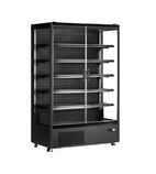 Image of PC1250B 1310mm Wide Black Multideck Display Fridge With Frameless Hinged Glass Doors