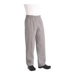 B699-M Unisex Basic Baggy Zip Fly Chefs Trousers Small Check M