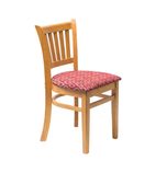 FT475 Manhattan Soft Oak Dining Chair with Red Diamond Padded Seat (Pack of 2)