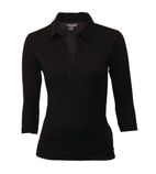 B038-XXL Womens V-Neck T-Shirt Black 2XL