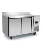 Image of HEF140 280 Ltr 2 Door Stainless Steel Refrigerated Prep Counter With Upstand