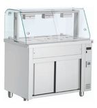 MFV711 1105mm Wide Ambient Cupboard With Wet Heat Bain Marie Top & Glass Display