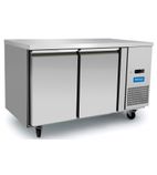HED496 Medium Duty 280 Ltr 2 Door Stainless Steel Refrigerated Prep Counter