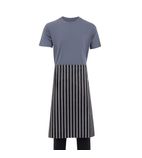 A938 Unisex Butchers Long Waist Apron Black & White Stripe