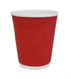 Image of GP424 Coffee Cups Ripple Wall Red 225ml / 8oz (Pack of 25)