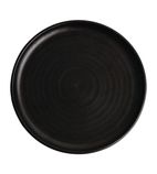 FA317 Canvas Small Rim Round Plate Delhi Black 265mm (Pack of 6)