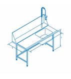 T15SENL 1500(W) x 800(D)mm Left Hand Entry Table With Sink For Classeq Passthrough Dishwashers