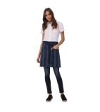 Presidio B452 Waist Bistro Apron Short Navy Satin Stripe