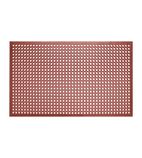 Image of GF017 Rubber Grease Resistant Anti Fatigue Mat Red 1500 x 900mm