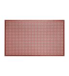 GF017 Rubber Grease Resistant Anti Fatigue Mat Red 1500 x 900mm