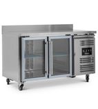 HBC2CR 282 Ltr 2 Glass Door Stainless Steel Refrigerated Display Prep Counter With Upstand