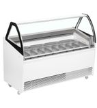 BERMUDA VIEW RV13 13 x Napoli Pan White Curved Glass Ice Cream Display Freezer