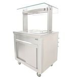 FLEXI-SERVE FS-AW2 Chilled Well Ambient Cupboard with LED Gantry, Standard Glass & Tubular Trayslide