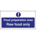 L846 Food Preparation Area Raw Food Only Sign