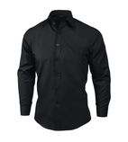 A798-XXL Unisex Long Sleeve Dress Shirt Black 2XL
